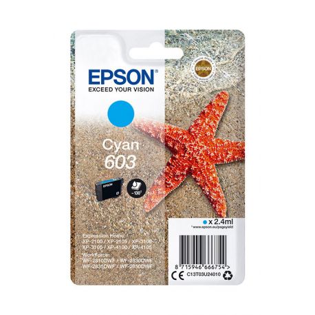 Oryginalny Tusz Cyan Epson 603 (T03U2, C13T03U24010) 