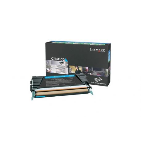 Oryginalny Toner Cyan Lexmark C734, C736, X734, X736, X738 (C734A1CG) 